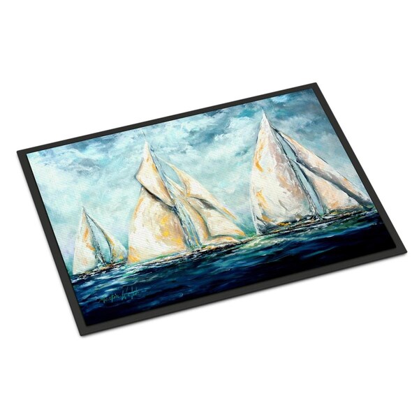 Carolines Treasures 18 x 27 in. The Last Mile Sail boats Indoor or Outdoor Mat MW1283MAT - main